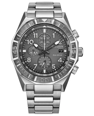 Citizen Men's Nighthawk Silver-tone Stainless Steel Bracelet Watch 42mm