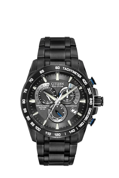Citizen Men's Perpetual Chrono A-t Watch In Black Ion Plated