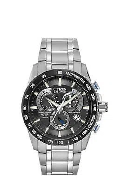 Pre-owned Citizen Men's Perpetual Chrono A-t Watch In Titanium - Size One Size In Silver