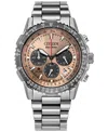 Citizen Men's Promaster Air Navihawk Silver-tone Stainless Steel Bracelet Watch 40mm In Silver-tone
