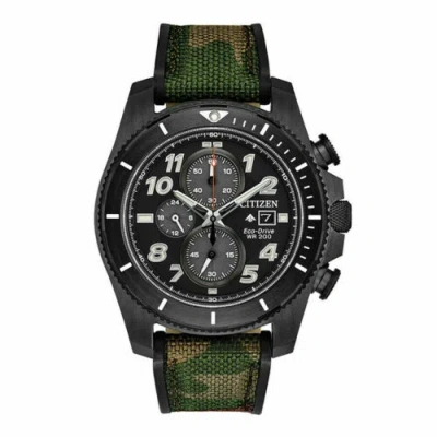 Pre-owned Citizen Men's Promaster Tough Series Black Dial Green 44mm Watch Ca0727-12e