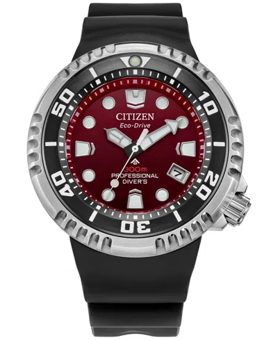 Citizen Men's Promasters Sea Dive Black Benebiol Pu Strap Watch 46mm
