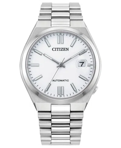 CITIZEN MEN'S SILVER STAINLESS STEEL BRACELET WATCH, 40MM