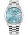 Citizen Unisex Sport Luxury Automatic Tsuyosa Silver-tone Stainless Steel Bracelet Watch 37mm In Silver-tone
