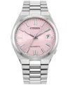 Citizen Unisex Sport Luxury Automatic Tsuyosa Silver-tone Stainless Steel Bracelet Watch 37mm In Silver-tone