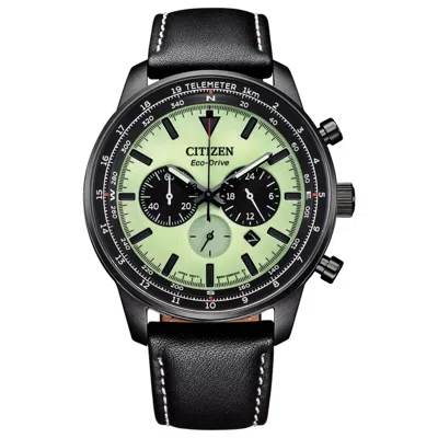 Citizen Men's Sports Aviation Green Dial Watch In Black
