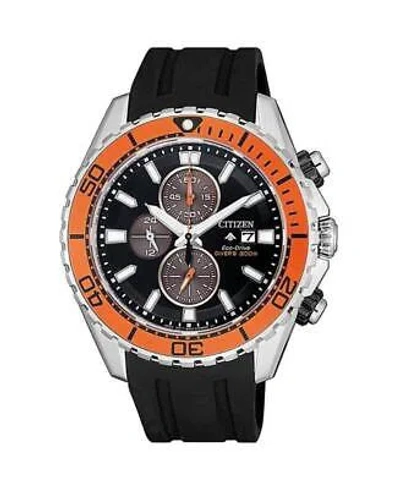 Pre-owned Citizen Men Sports Diver Japan Eco-drive Analog Watch  Ca0718-13e Black Dial 47mm