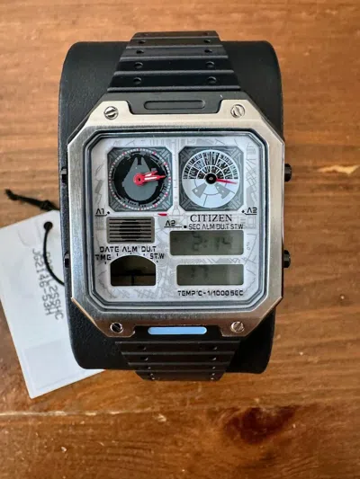 Pre-owned Citizen Men's Star Wars Vintage Ana-digi Quartz Stainless Steel Watch In Millenium Falcon/ Black Ion Plated