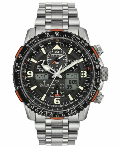 Pre-owned Citizen Men's Titanium Skyhawk Eco-drive Jy8108-53e