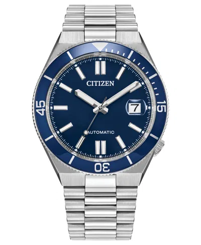Citizen Men's Tsuyosa Shore Silver-tone Stainless Steel Bracelet Watch, 40mm In Purple