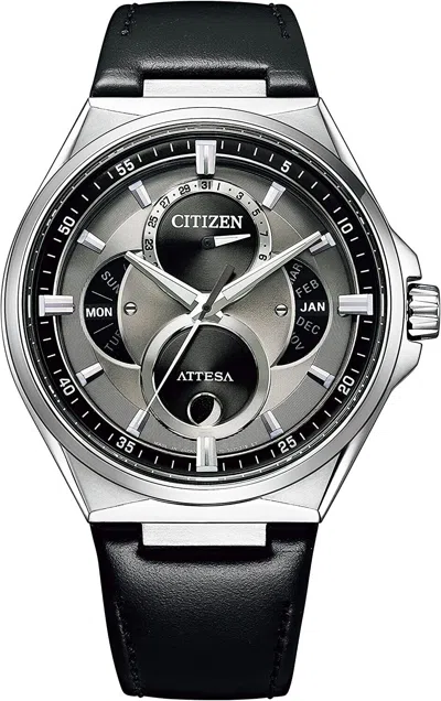 Pre-owned Citizen Men Watch Attesa Bu0060-09h Eco-drive Triple Calendar Moon Data Titanium