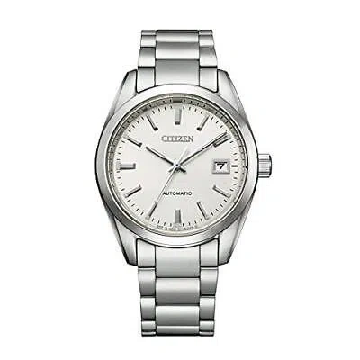 Pre-owned Citizen Men's Watch Nb1050-59a Mechanical White Automatic Sapphire Glass Silver