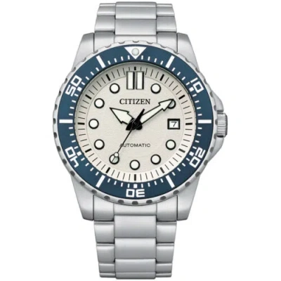 Pre-owned Citizen Men's Watch Urban Mechanical White Dial Silver Tone Bracelet Nj0171-81a
