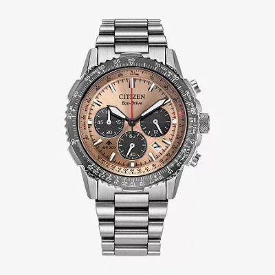 Citizen Mens Chronograph Silver Tone Stainless Steel Bracelet Watch Ca4664-60x In Metallic