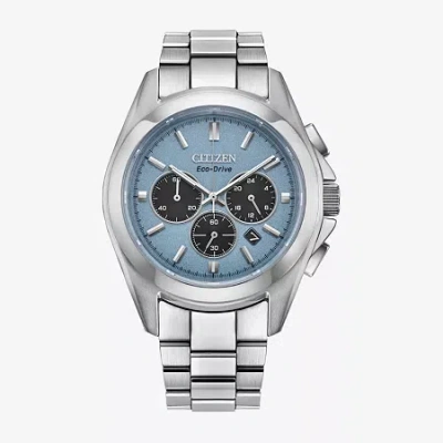 Citizen Mens Chronograph Silver Tone Stainless Steel Bracelet Watch Ca4680-55l In Metallic