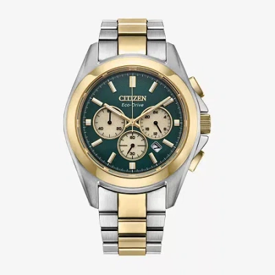 Citizen Mens Chronograph Two Tone Stainless Steel Bracelet Watch Ca4684-54x In Silver