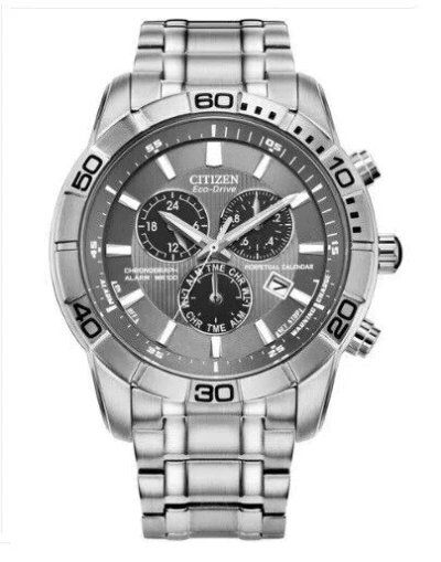 Pre-owned Citizen Mens  Eco Drive Brycen Chronograph Stainless Steel Watch $600 W35