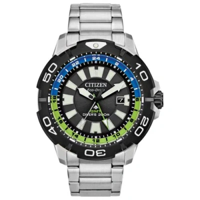 Pre-owned Citizen Mens Promaster Diver Silver-tone Stainless Steel Bracelet Bj7128-59g In Silver-tone And Black