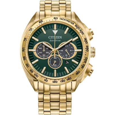 Citizen Mother-of-pearl Chronograph Quartz Bracelet Watch, 39.2mm X 9.5mm In Gold