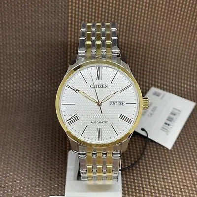 Pre-owned Citizen Nh8354-58a Automatic Two-tone Gold Stainless Steel Analog Men's Watch