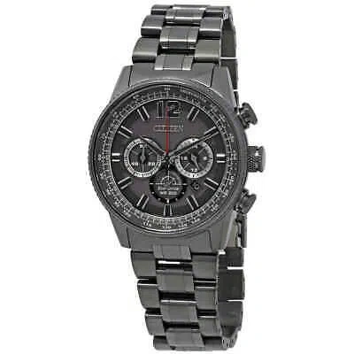 Pre-owned Citizen Nighthawk Chronograph Charcoal Grey Dial Men's Watch Ca4377-53h