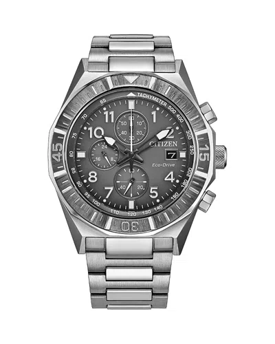 Citizen Nighthawk Chronograph Stainless Steel Bracelet Watch, 42mm In Metallic