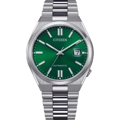 Pre-owned Citizen Nj0150-81x Mechanical Automatic Green Dial Stainless Steel Men's Watch