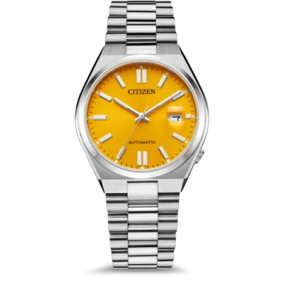 Pre-owned Citizen Nj0150-81z Automatic Yellow Dial Stainless Steel Tsuyosa Sapphire