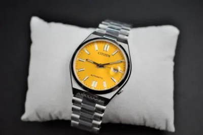 Pre-owned Citizen Nj0150-81z Mechanical Automatic Yellow Dial Stainless Steel Japan