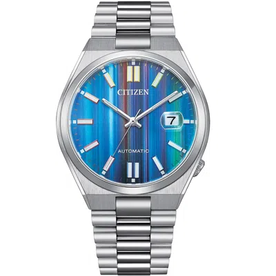 Pre-owned Citizen Nj0151-53w Tsuyosa Automatic Date Display Sapphire Stainless Steel Watch
