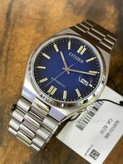 Pre-owned Citizen Nj0151-88l Tsuyosa Sapphir Automatic Gradient Dark Blue Stainless Steel