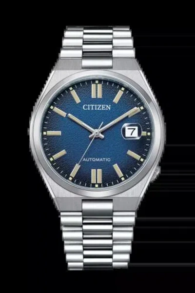 Pre-owned Citizen Nj0151-88l Tsuyosa Sapphir Automatic Gradient Dark Blue Stainless Steel