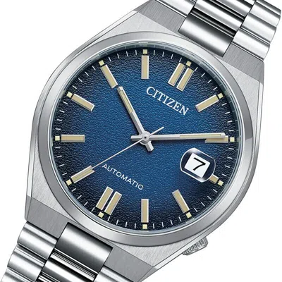 Pre-owned Citizen Nj0151-88l Tsuyosa Sapphire Automatic Gradient Dark Blue Stainless Steel