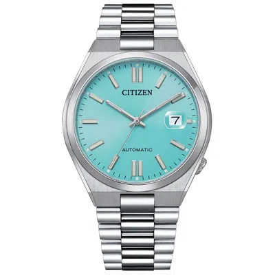 Pre-owned Citizen Nj0151-88m Tsuyosa Automatic Turquoise Dial Stainless Steel Men's Watch