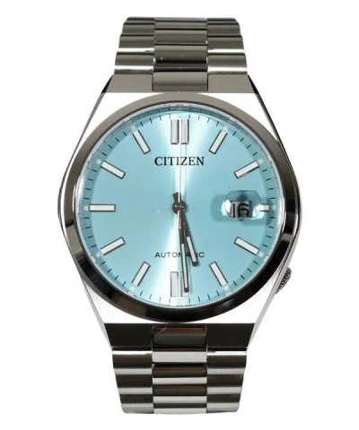 Pre-owned Citizen Nj0151-88m Tsuyosa Automatic Turquoise Dial Stainless Steel Watch