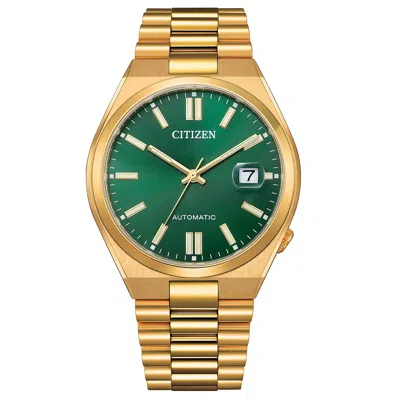 Pre-owned Citizen Nj0152-51x Tsuyosa Automatic Green Dial Date Display Sapphire Men Watch