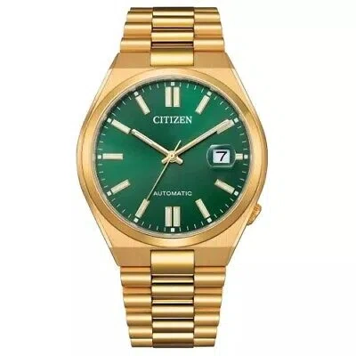 Pre-owned Citizen Nj0152-51x Tsuyosa Automatic Green Dial Date Display Sapphire Men Watch
