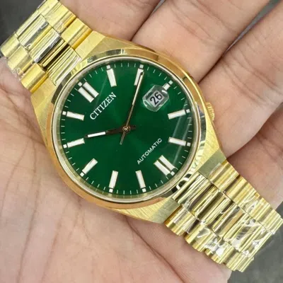 Pre-owned Citizen Nj0152-51x Tsuyosa Automatic Green Dial Date Display Sapphire Watch