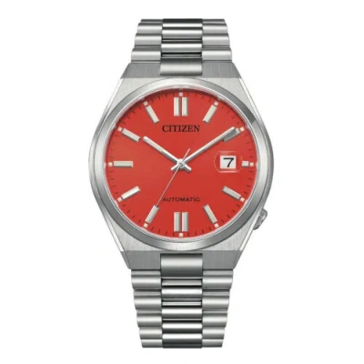Pre-owned Citizen Nj0158-89w Tsuyosa Sapphire Automatic Blazing Red Dial Limited Edition