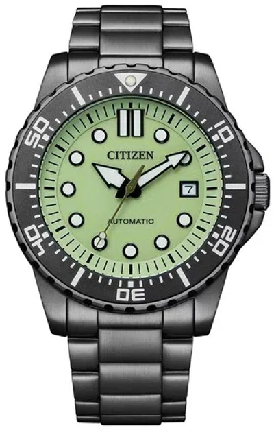 Pre-owned Citizen Nj0177-84x Automatic Green Dial Stainless Steel 100m