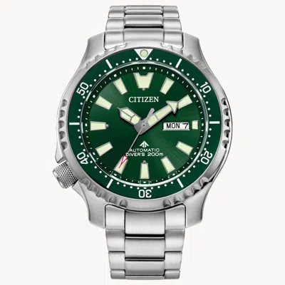 Pre-owned Citizen Ny0151-59x Men's Promaster 200m Stainless Dial Automatic Dive Watch