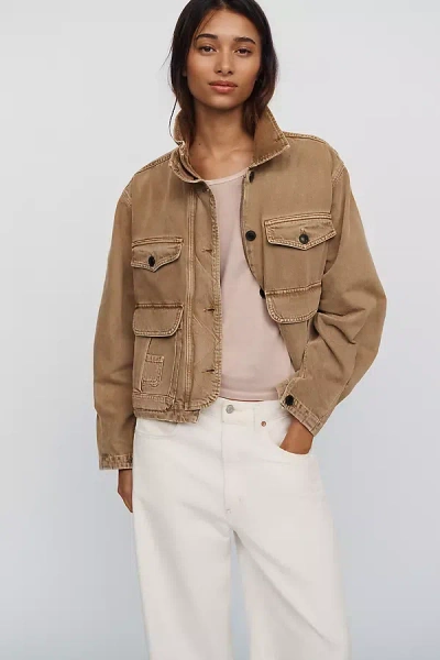 Citizen Of Humanity 100% Cotton Funnel-neck Barn Jacket In Brown