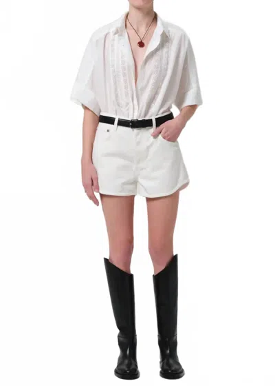 Citizen Of Humanity Abita High-rise Short In Macademia In White