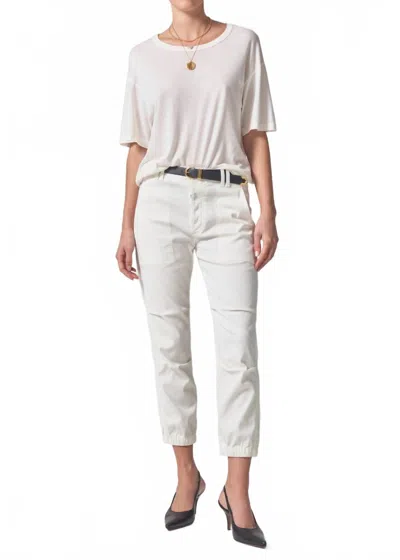 Citizen Of Humanity Agni Utility Mid-rise Trouser Pants In Pashmina In White