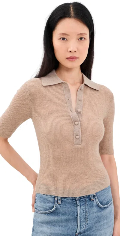 Citizen Of Humanity Amelie Polo Sweater Fawn In Neutral