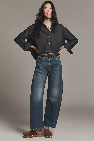 Citizen Of Humanity Ana Crop Buttondown Shirt In Black