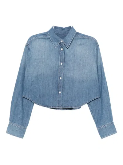 Citizen Of Humanity Ana Cropped Shirt In Somerset In Blue