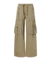 Citizen Of Humanity Womens Bezal (md Olv/grn) Andira Cotton And Linen Blend Cargo Trousers Xs In Gray