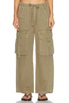 Citizen Of Humanity Womens Bezal (md Olv/grn) Andira Cotton And Linen Blend Cargo Trousers Xs In Gray