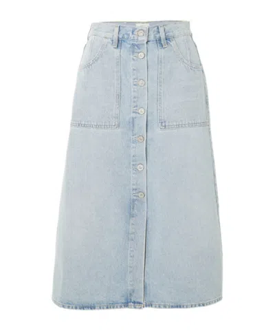 Citizen Of Humanity Anouk Denim Midi Skirt In Blue